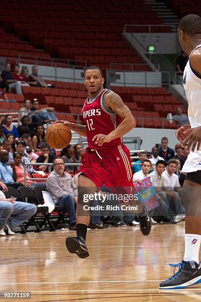 Will Conroy of the Rio Grande Valley Vipers dribbles the ball against the Tulsa 66ers in Game One of the 2010 NBA D-League Finals at the Tulsa...