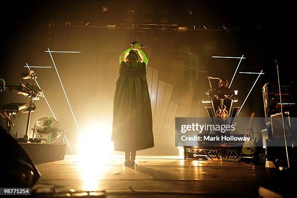 La Roux performs on stage at O2 Academy on April 30, 2010 in Bournemouth, England.