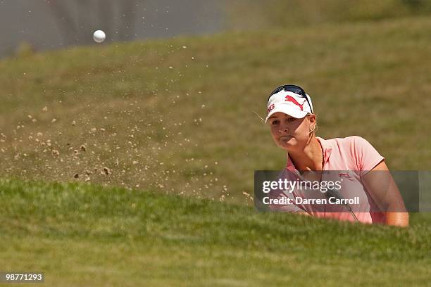Anna Nordqvist of Sweden follows through on a tee shot during the second round of the Tres Marias Championship at the Tres Marias Country Club on...