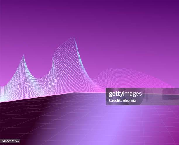 80s retro sci-fi background - chrome font vector stock illustrations