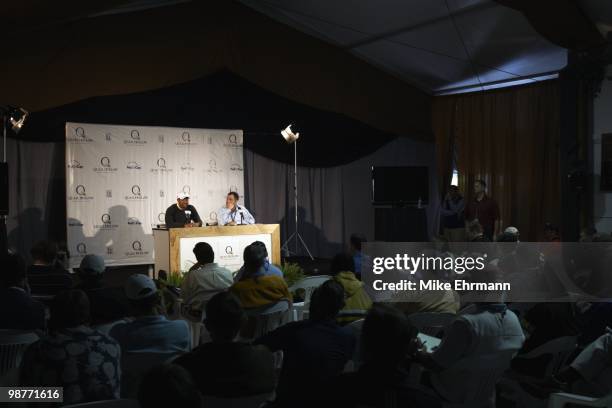 Quail Hollow Championship: Tiger Woods during press conference on Wednesday at Quail Hollow Club. Charlotte, NC 4/28/2010 CREDIT: Mike Ehrmann