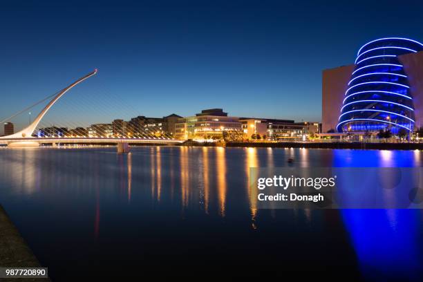 samuel beckett bridge and convention centre dublin - convention centre dublin stock pictures, royalty-free photos & images