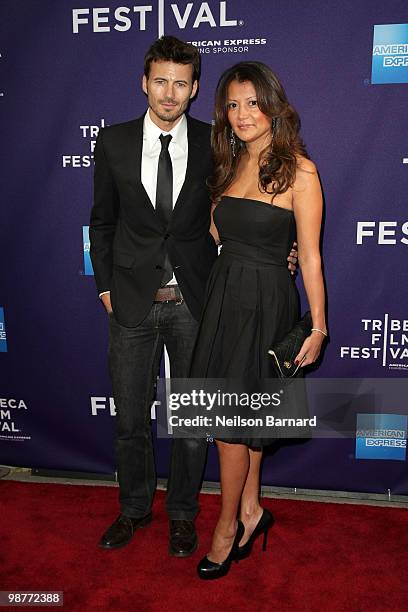 Alex Lundqvist and Keytt Lundqvist attend Tribeca Talks "Ultrasuede In Search Of Halsoton" during the 2010 Tribeca Film Festival at the School of...