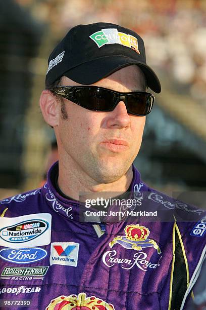 Matt Kenseth, driver of the COupons.com Ford, looks on prior to the start of the NASCAR Nationwide Series BUBBA burger 250 at Richmond International...