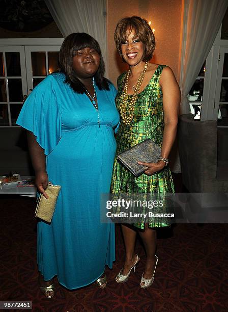 Actress Gabourey Sidibe and Gayle King attend the PEOPLE/TIME party on the eve of the White House Correspondents' Dinner at the St Regis Hotel -...