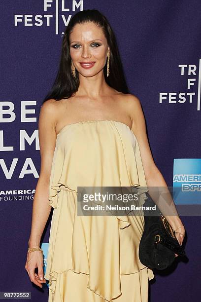 Designer Georgina Chapman attends Tribeca Talks "Ultrasuede In Search Of Halsoton" during the 2010 Tribeca Film Festival at the School of Visual Arts...