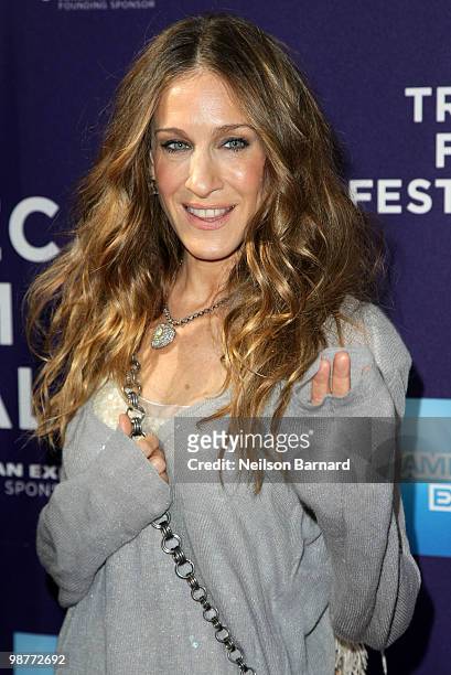 Actress Sarah Jessica Parker attends Tribeca Talks "Ultrasuede In Search Of Halsoton" during the 2010 Tribeca Film Festival at the School of Visual...