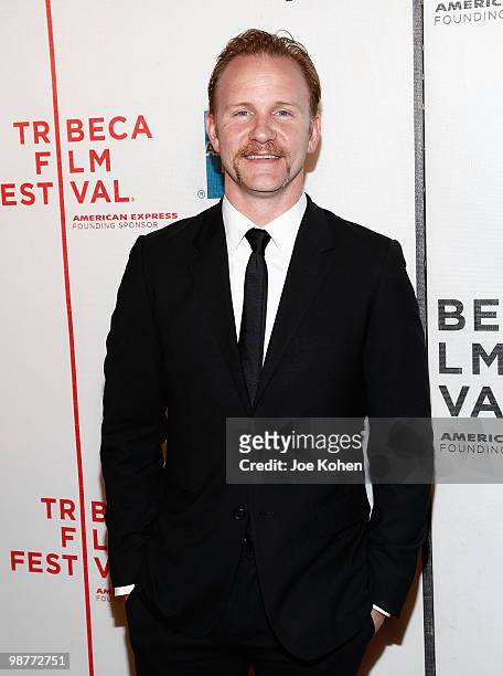 Filmmaker Morgen Spurlock attends the "Freakonomics" premiere during the 9th Annual Tribeca Film Festival at the Tribeca Performing Arts Center on...