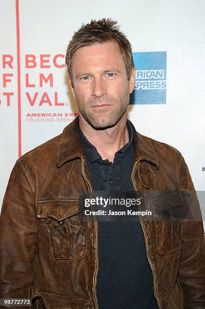 Actor Aaron Eckhart attends the Closing Gala: "Freakonomics" during the 2010 Tribeca Film Festival at the Tribeca Performing Arts Center on April 30,...