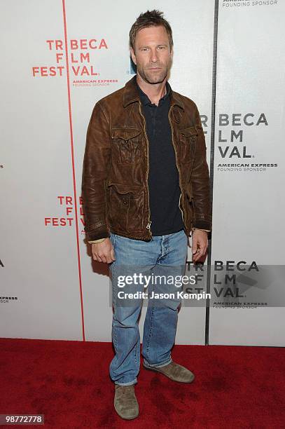 Actor Aaron Eckhart attends the Closing Gala: "Freakonomics" during the 2010 Tribeca Film Festival at the Tribeca Performing Arts Center on April 30,...