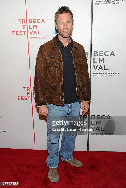 Actor Aaron Eckhart attends the Closing Gala: "Freakonomics" during the 2010 Tribeca Film Festival at the Tribeca Performing Arts Center on April 30,...