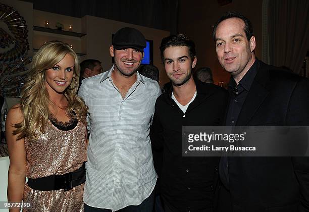 Journalist Candice Crawford, NFL player Tony Romo, actor Chace Crawford and Paul Caine attend the PEOPLE/TIME party on the eve of the White House...
