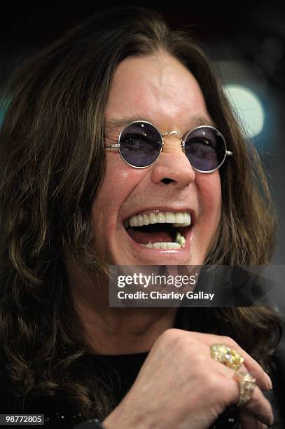 Singer Ozzy Osbourne attends the press conference announcing OZZFest 2010 at the Sixx Sense Studio on April 30, 2010 in Sherman Oaks, California.