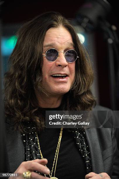 Singer Ozzy Osbourne attends the press conference announcing OZZFest 2010 at the Sixx Sense Studio on April 30, 2010 in Sherman Oaks, California.