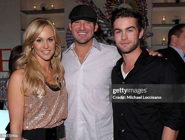 Journalist Candice Crawford, NFL player Tony Romo and actor Chace Crawford attend the PEOPLE/TIME party on the eve of the White House Correspondents'...