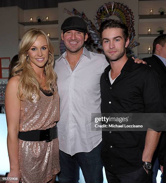 Journalist Candice Crawford, NFL player Tony Romo and actor Chace Crawford attend the PEOPLE/TIME party on the eve of the White House Correspondents'...