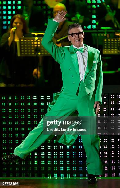 Casting director Rolf Schneider dances during the 'Let's Dance' TV show at Studios Adlershof on April 30, 2010 in Berlin, Germany.