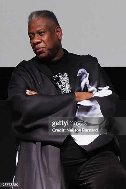 Vogue's Andre Leon Tally speaks onstage at the Tribeca Talks "Ultrasuede In Search Of Halsoton" during the 2010 Tribeca Film Festival at the School...