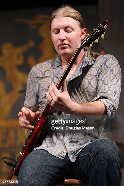 Derek Trucks of the Derek Trucks & Susan Tedeschi Band performs at the 2010 New Orleans Jazz & Heritage Festival Presented By Shell, at the Fair...