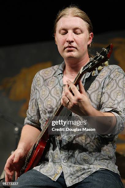 Derek Trucks of the Derek Trucks & Susan Tedeschi Band performs at the 2010 New Orleans Jazz & Heritage Festival Presented By Shell, at the Fair...