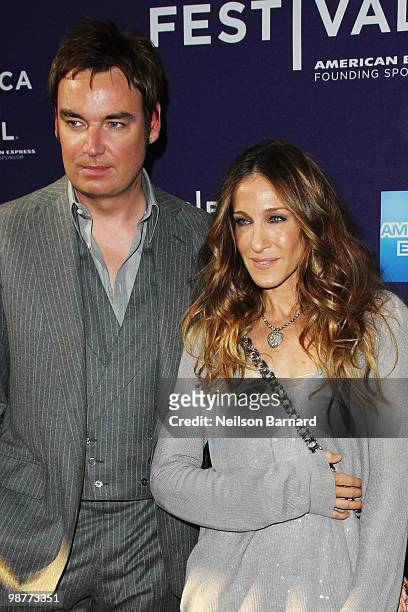 Director Whitney Sudler-Smith and actress Sarah Jessica Parker attend Tribeca Talks "Ultrasuede In Search Of Halsoton" during the 2010 Tribeca Film...