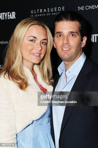 Donald Trump, Jr. And Vanessa Haydon Trump attend the Cinema Society with Vanity Fair & Ambrosi Abrianna after party for the of "Ultrasuede: In...