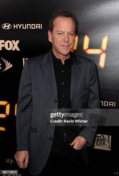 Actor Kiefer Sutherland arrives at Fox's "24" Series Finale party held at Boulevard 3 on April 30, 2010 in Hollywood, California.