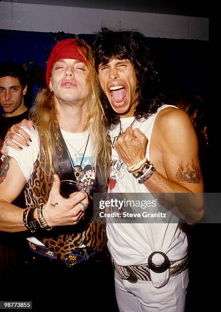 Bret Michaels of Poison and Steven Tyler circa 1990s.