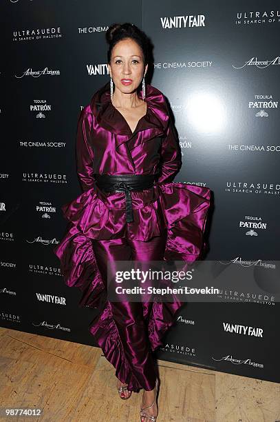 Model Pat Cleveland attends the Cinema Society with Vanity Fair & Ambrosi Abrianna after party for the of "Ultrasuede: In Search of Halston" premiere...