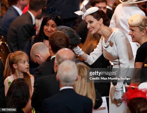 Angelina Jolie, an Honorary Dame Commander of The Most Distinguished Order of Saint Michael and Saint George, attends a Service of Commemoration and...