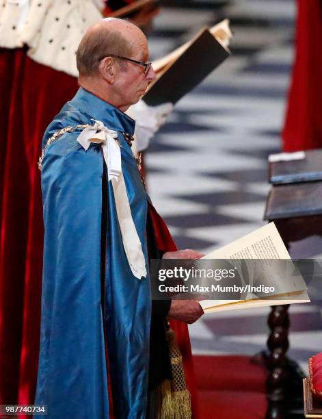 Prince Edward, Duke of Kent, Grand Master of The Most Distinguished Order of Saint Michael and Saint George, attends a Service of Commemoration and...