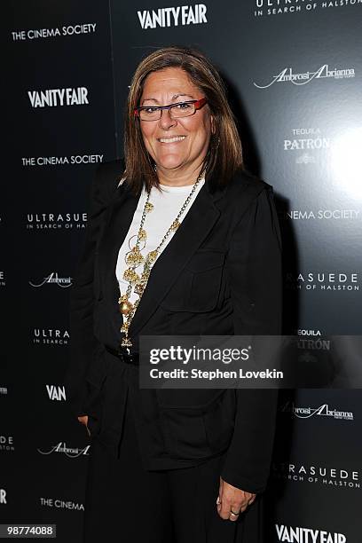 Fern Mallis attends the Cinema Society with Vanity Fair & Ambrosi Abrianna after party for the of "Ultrasuede: In Search of Halston" premiere during...