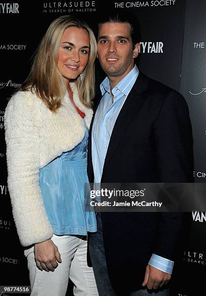 Vanessa Haydon Trump and Donald Trump Jr. Attend the Cinema Society with Vanity Fair & Ambrosi Abrianna after party for the of "Ultrasuede: In Search...