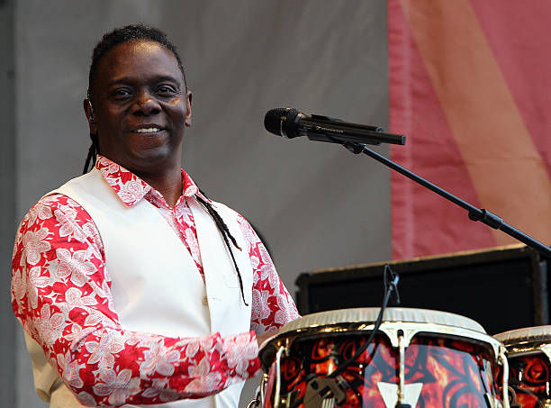 Musician Philip Bailey of Earth, Wind & Fire performs during day 5 of the 41st Annual New Orleans Jazz & Heritage Festival at the Fair Grounds Race...