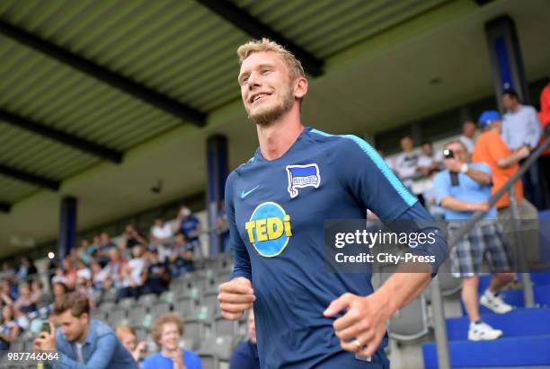 Fabian Lustenberger of Hertha BSC during the first training at Wurfplatz/Amateurstadion on June 28, 2018 in Berlin, Germany.