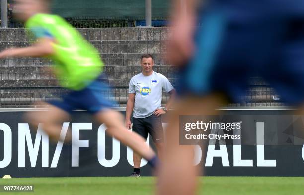 Coach Pal Dardai of Hertha BSC during the first training at Wurfplatz/Amateurstadion on June 28, 2018 in Berlin, Germany.