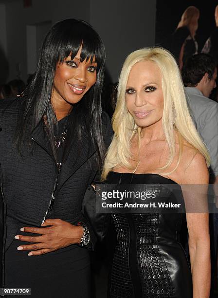 Model Naomi Campbell and designer Donatella Versace attend Art of Elysium "Bright Lights" with VERSUS by Donatella Versace and Christopher Kane at...