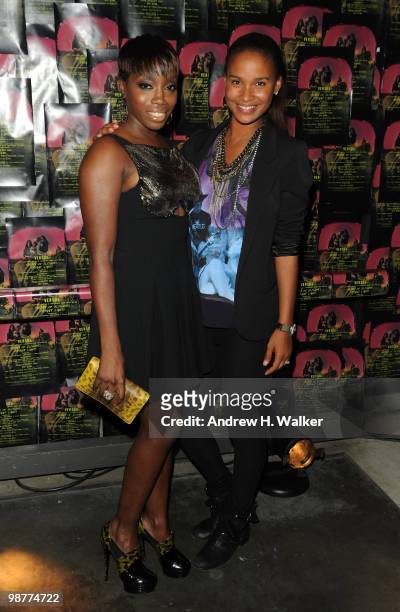 Singer Estelle and actress Joy Bryant attend Art of Elysium "Bright Lights" with VERSUS by Donatella Versace and Christopher Kane at Milk Studios on...