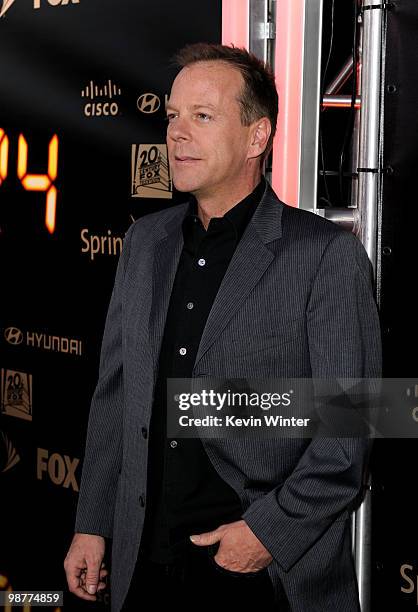 Actor Kiefer Sutherland arrives at Fox's "24" Series Finale party held at Boulevard 3 on April 30, 2010 in Hollywood, California.