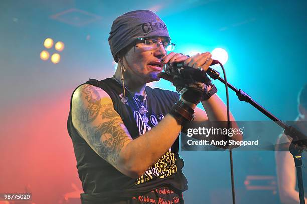 Adam Ant performs on stage at the Scala on April 30, 2010 in London, England.