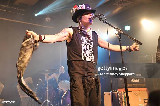 Adam Ant performs on stage at the Scala on April 30, 2010 in London, England.