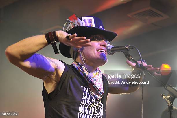 Adam Ant performs on stage at the Scala on April 30, 2010 in London, England.