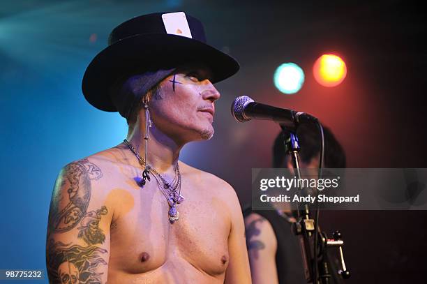 Adam Ant performs on stage at the Scala on April 30, 2010 in London, England.