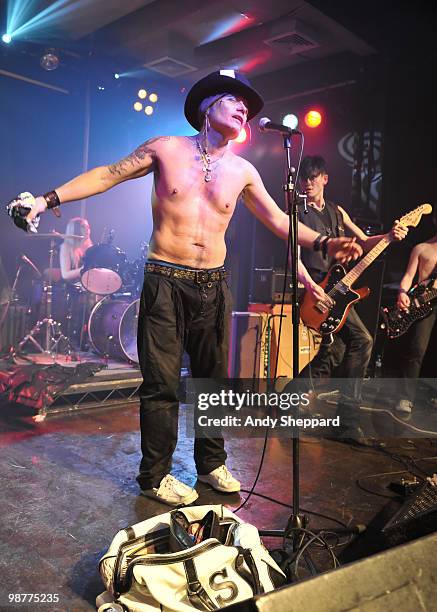 Adam Ant performs on stage at the Scala on April 30, 2010 in London, England.