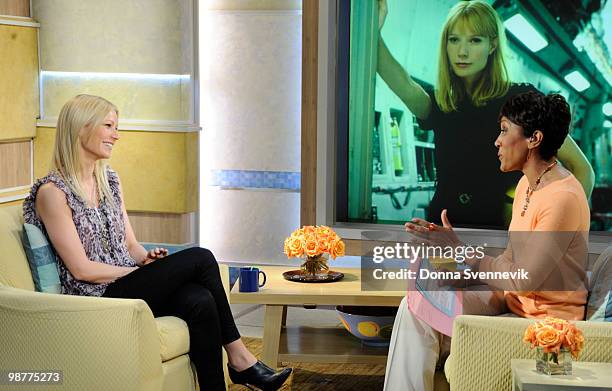Gwyneth Paltrow talks about her role in the "Iron Man" sequel on "Good Morning America," 4.30.10 on the Walt Disney Television via Getty Images...