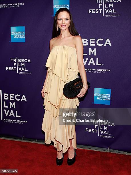 Fashioner designer Georgina Chapman attends the "Ultrasuede: In Search of Halston" premiere during the 9th Annual Tribeca Film Festival at the SVA...
