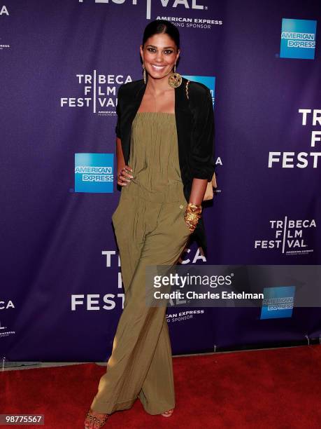 Designer Rachel Roy attends the "Ultrasuede: In Search of Halston" premiere during the 9th Annual Tribeca Film Festival at the SVA Theater on April...