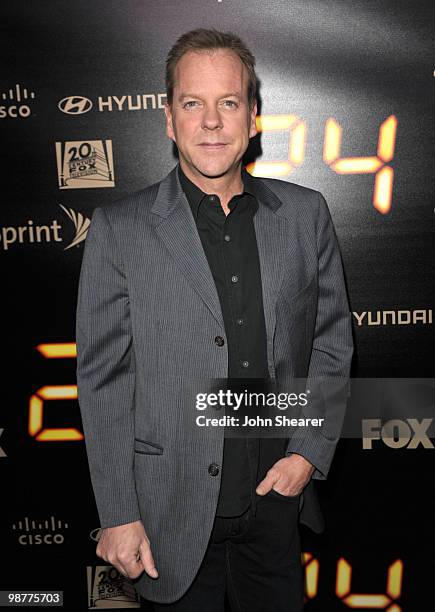 Actor Kiefer Sutherland arrives to the "24" Series Finale Party at Boulevard3 on April 30, 2010 in Hollywood, California.