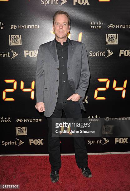 Actor Kiefer Sutherland arrives to the "24" Series Finale Party at Boulevard3 on April 30, 2010 in Hollywood, California.