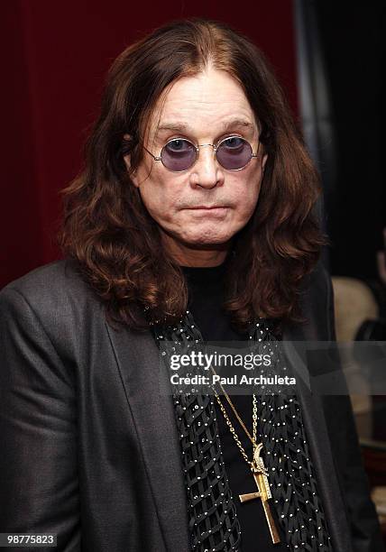 Musician Ozzy Osbourne attends the OzzFest tour announcement press conference on April 30, 2010 in Sherman Oaks, California.